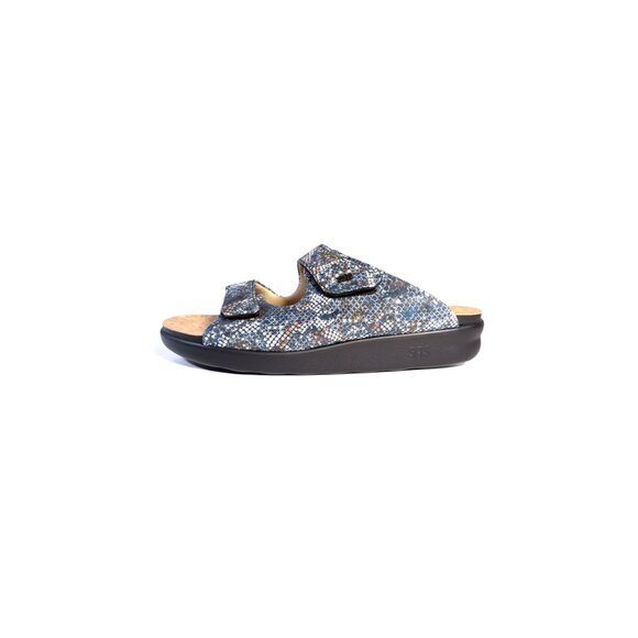 SAS women's sandal Blue Snake Slide Womens Size 11 Wide *EXCELLENT* - Picture 1 of 11